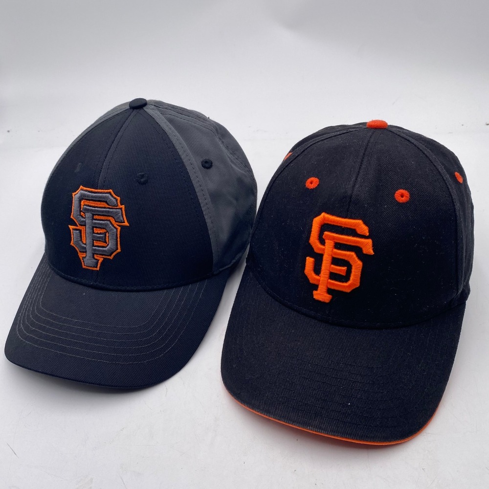 SAN FRANCISCO GIANTS Fan Favorite Baseball Hat Lot 2 Mens OSFM Black Grey Orange